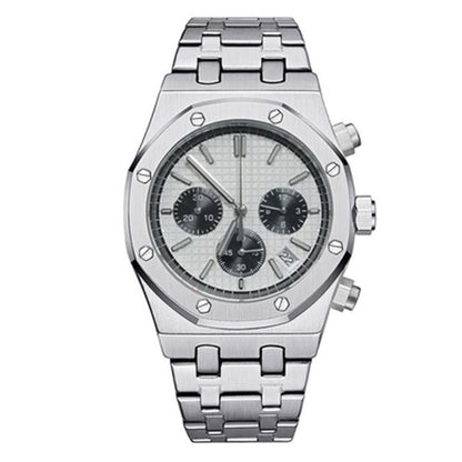41MM 316L stainless steel watch case and strap with VK63 movement and scratch-resistant sapphire glass.