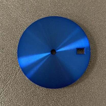 28.5mm shiny C2 watch dial with calendar window for NH35 movement, perfect for custom watch builds.