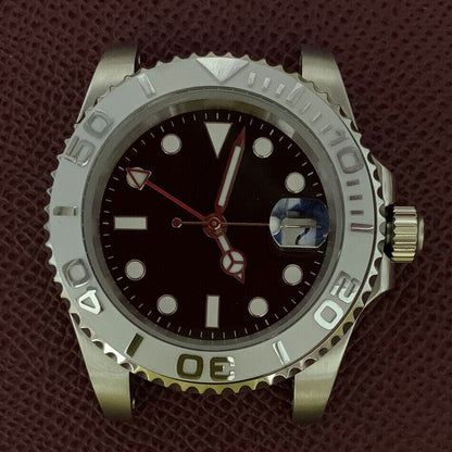 Caja de reloj GMT de 40mm 3804 acero inoxidable 316L cristal de zafiro manecillas luminiscentes