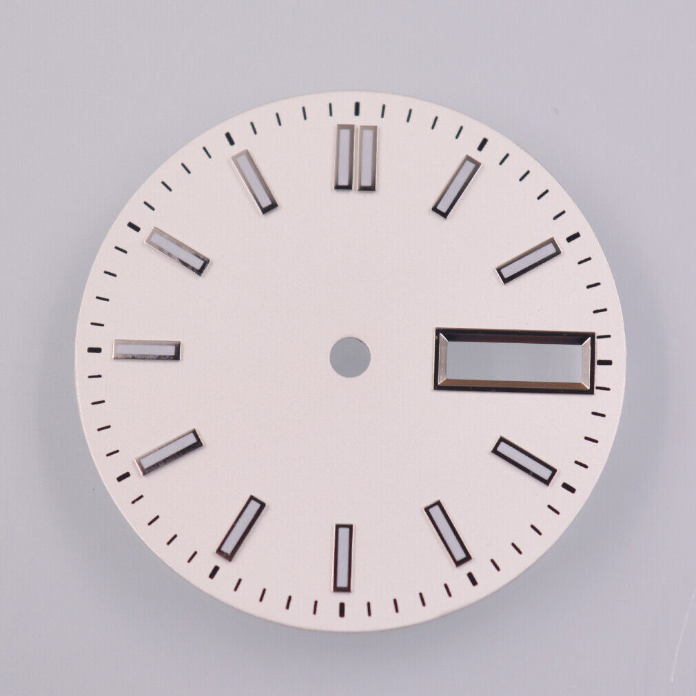 Cadran de montre lumineux vert 29 mm compatible avec le mouvement NH36 NH36A, noir/bleu/blanc