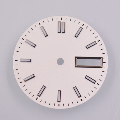 Cadran de montre lumineux vert 29 mm compatible avec le mouvement NH36 NH36A, noir/bleu/blanc