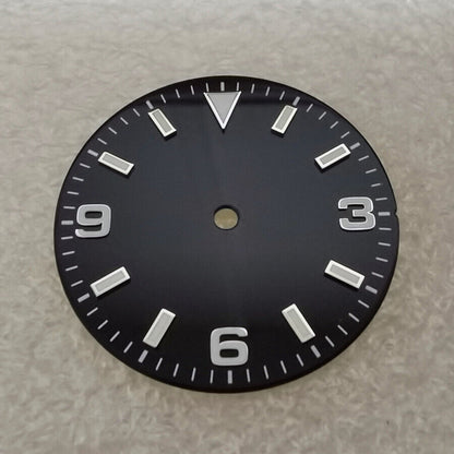 Cadran de montre 29 mm avec éclairage vert pour mouvement NH35/NH36, style 369