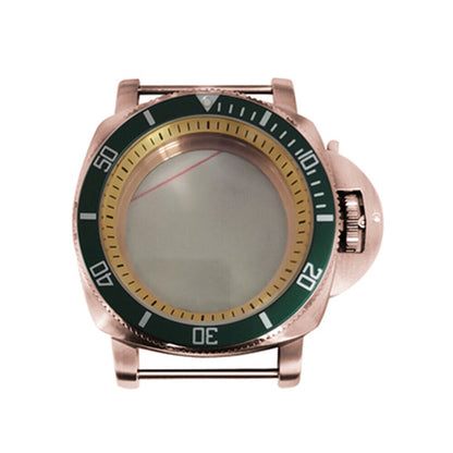 Caja de reloj de acero inoxidable PVD rosa dorado de 42mm para movimiento NH35/NH36/4R/7S