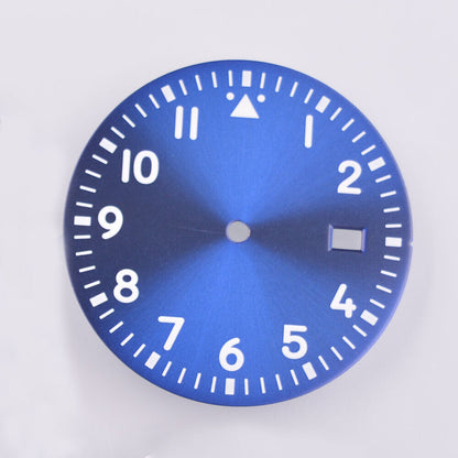 Cadran de montre lumineux vert de 33,80 mm, compatible avec les mouvements NH35/35A et NH36/36A