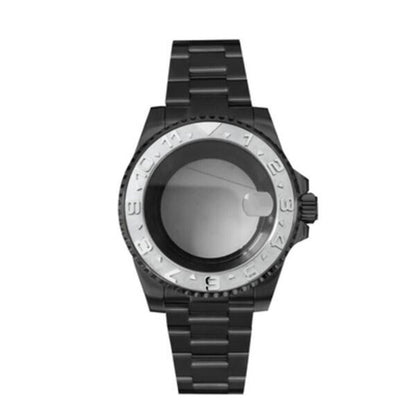 Boîtier et bracelet de montre Sub PVD noir 40 mm, verre saphir, étanche 5 ATM, pour NH35/NH36 