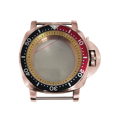 Caja de reloj de acero inoxidable PVD rosa dorado de 42mm para movimiento NH35/NH36/4R/7S