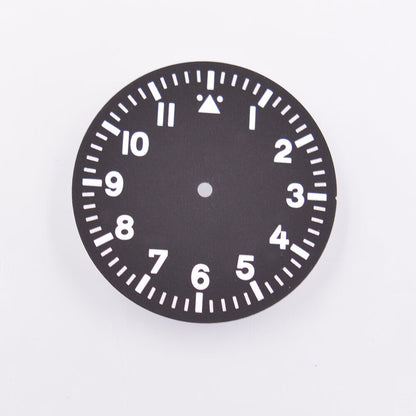 Green lume black watch dial for MYT 8205 8215 821A DG2813 movement, 35.50mm, precise fit.