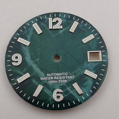 NEW 29mm Watch Dial 3D Printed Green Luminous Suitable for NH35 NH36 Movement