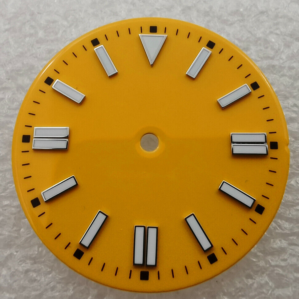 28.5mm green lume oyster enamel watch dial, compatible with NH35 ETA2836 8215 movements.