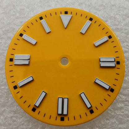 28.5mm green lume oyster enamel watch dial, compatible with NH35 ETA2836 8215 movements.