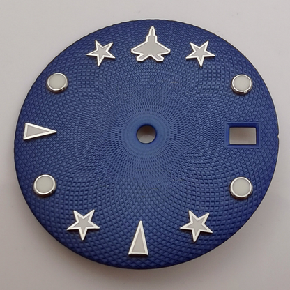 29mm green luminous watch dial for NH35 NH36 movement, ideal for men's stylish watches.