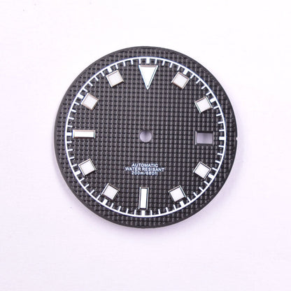 Green luminous 33.5mm watch dial for NH35/35A NH36/36A, perfect for precise watch repairs.
