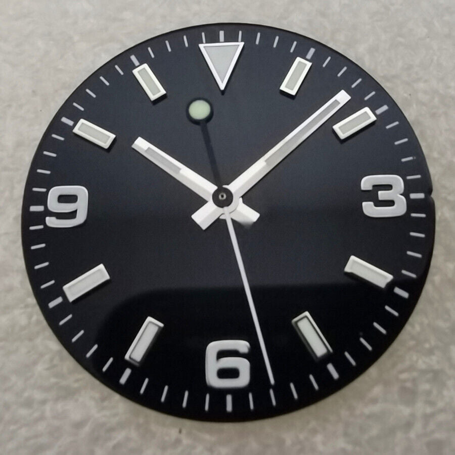 Cadran de montre 29 mm avec éclairage vert pour mouvement NH35/NH36, style 369