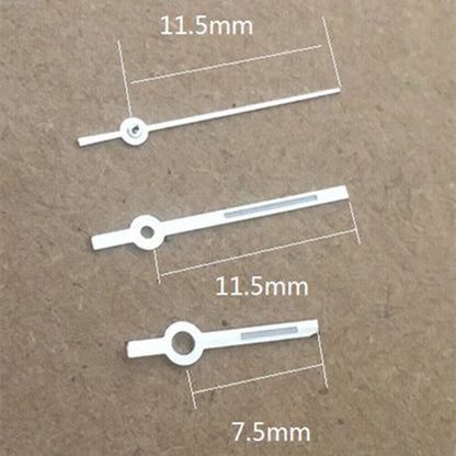 Luminous silver trim watch hands for Ronda 785 quartz, improving visibility and precision in watch accessories.