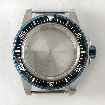 39,5 mm blaues Retro-Uhrengehäuse aus Edelstahl + Acrylspiegel für NH35/NH36 