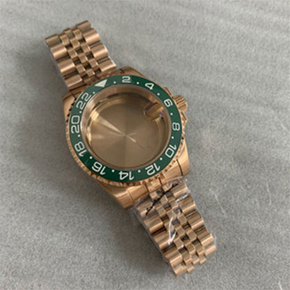 Caja de reloj de 40MM con correa para NH35/NH36 Cristal de zafiro Piezas de caja y correa de reloj