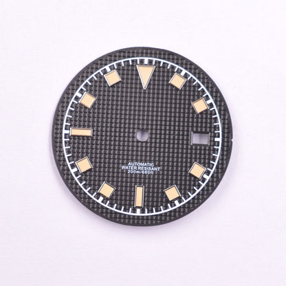 Cadran de montre lumineux vert de 33,5 mm compatible avec les mouvements NH35/35A et NH36/36A