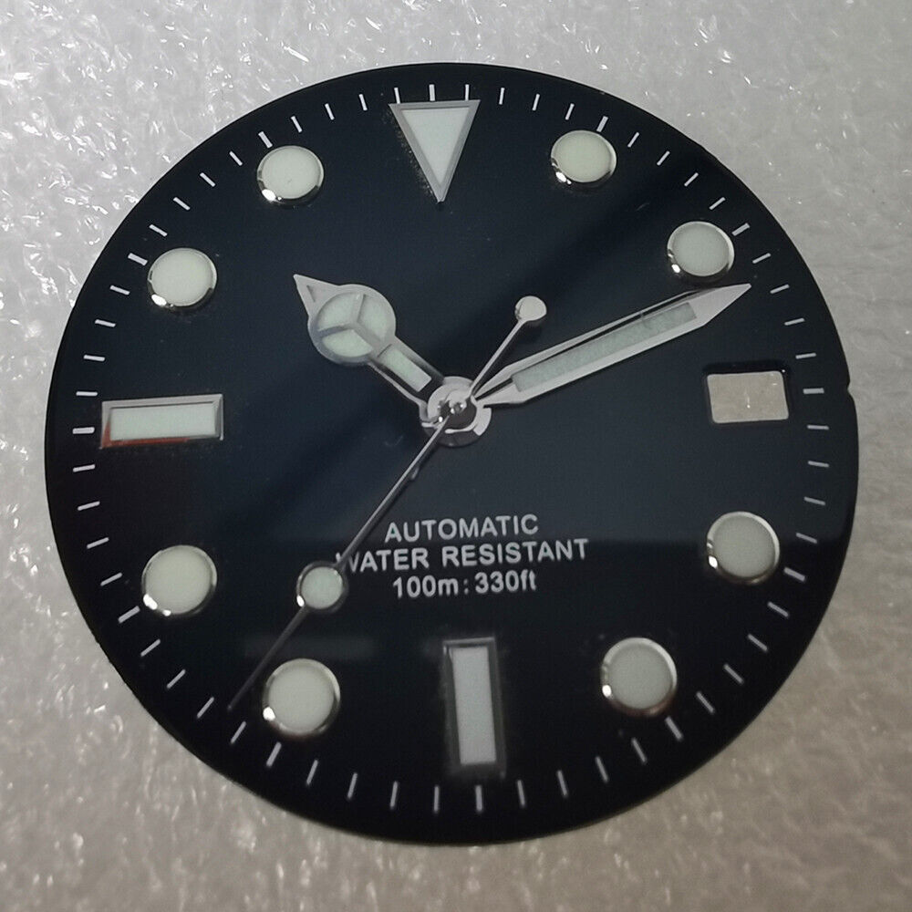 Cadran de montre bleu lumineux de 28,8 mm de haute qualité, adapté au mouvement NH35 NH36