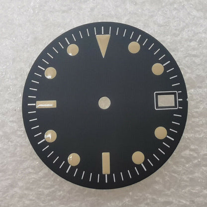 28.50mm watch dial, no lume, compatible with NH35/NH36 movement, sleek design.
