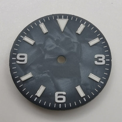 Montre à cadran vert lumineux en coquillage naturel de 29 mm, compatible avec le mouvement NH35 B-2