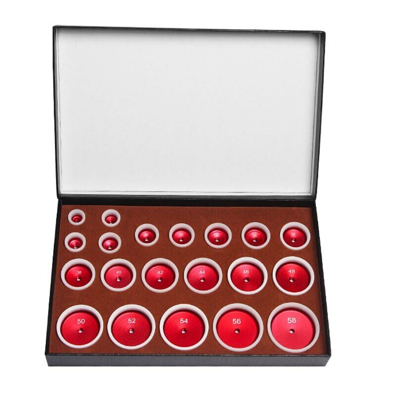 Profession Watch Tool set with 24 sizes, rubber cover, and metal aluminum mold for precise watch repairs.