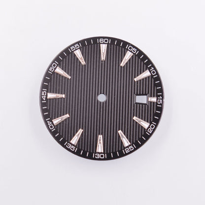 Green luminous AB-3 watch dial for NH35/35A NH36/36A movements, 33.50mm, ideal for repair projects.