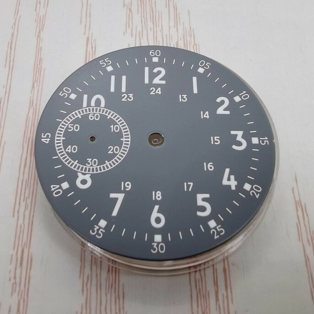 39mm green lume watch dial by Brand New, compatible with ETA6497 ST3600 movement for precise timekeeping.