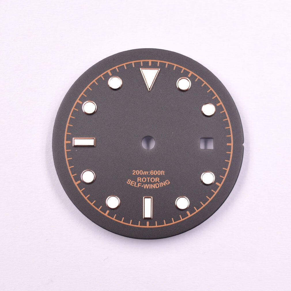 Green luminous 33.50mm watch dial for ETA2836 MYT 8215 8205 DG2813 movements, glow-in-the-dark accessory.