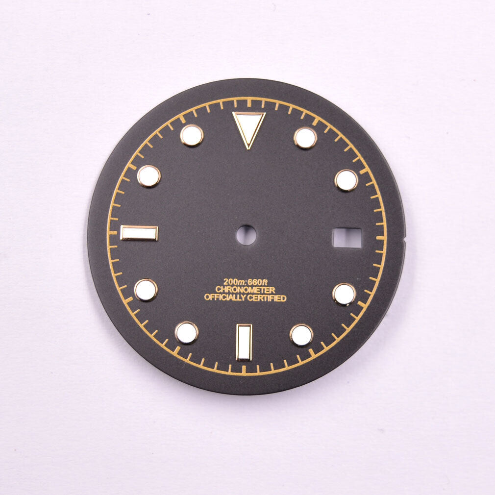 Green luminous 33.50mm watch dial for ETA2836 MYT 8215 8205 DG2813 movements, glow-in-the-dark by MYT.