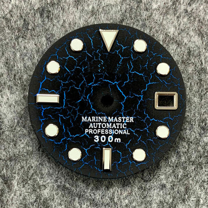 Cadran de montre craquelé de 28,5 mm, lumineux et normal, compatible avec le mouvement NH35