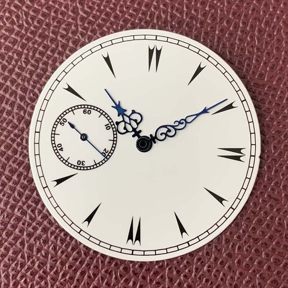 Cadran de montre blanc de 38,8 mm avec aiguilles, compatible avec les mouvements <tc>ETA</tc>6497, 6498 et ST3600