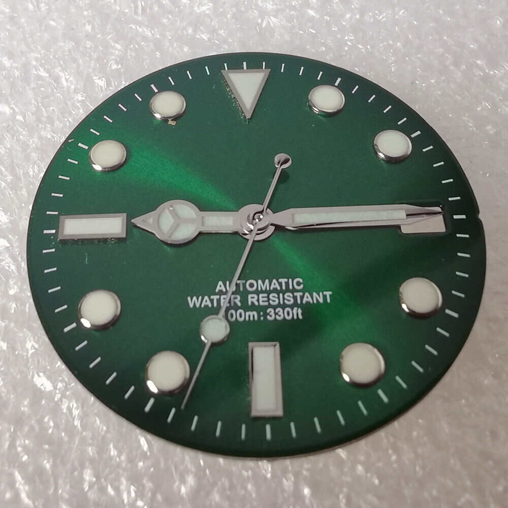 Cadran de montre vert 28,8 mm, bleu lumineux, compatible avec le mouvement NH35 NH36