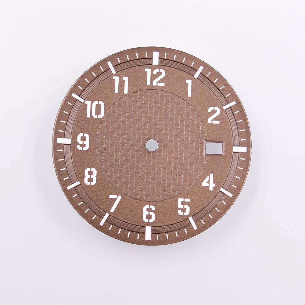 Cadran de montre lumineux vert de 34,50 mm, compatible avec les mouvements NH35, NH35A, NH36 et NH36A