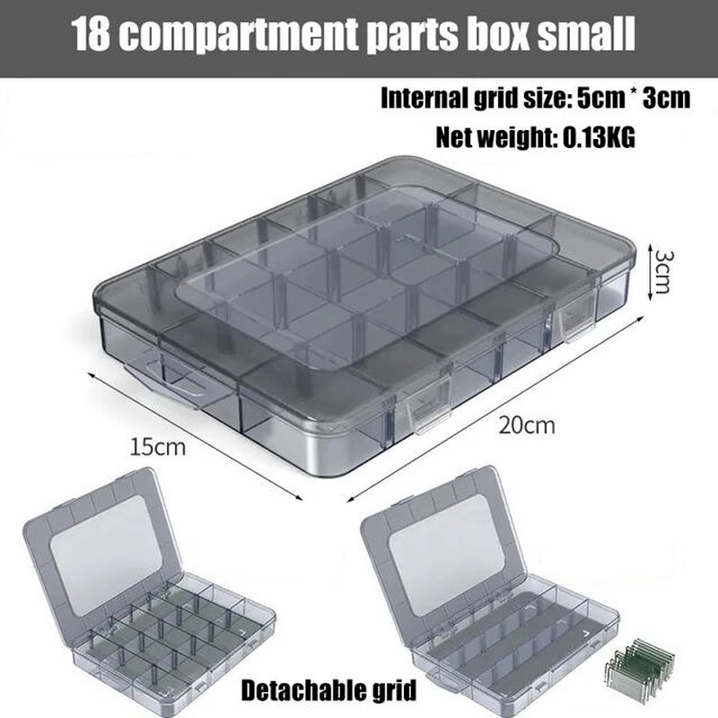 Plastic Container Box for Tools Case Screw Jewelry PartsTransparent Storage