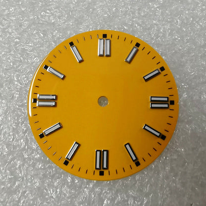 29.1mm green lume watch dial for NH35/NH36 movements, designed for precise timekeeping.