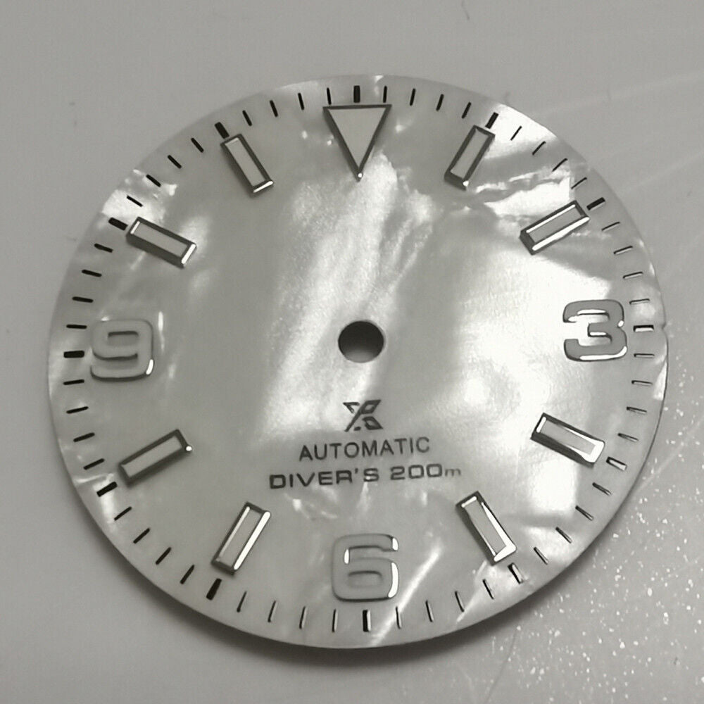 Nature Shell 29mm Watch Dial Green Luminous Suitable for NH35 Movement B-1