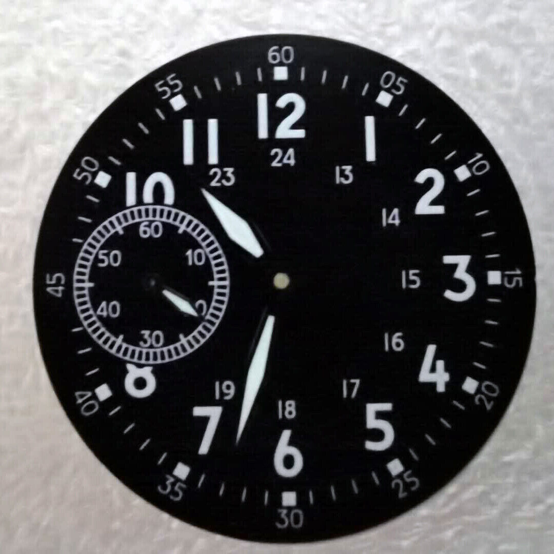 39mm Watch Dial Green Luminous Fit for ETA 6497 Seagull ST3600 Small second@9