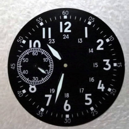 39mm Watch Dial Green Luminous Fit for ETA 6497 Seagull ST3600 Small second@9