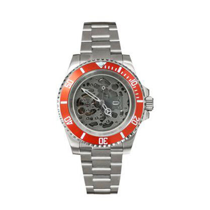 NH70 Caja de reloj de acero inoxidable de 40mm Cristal de zafiro Esfera hueca Manecillas luminosas