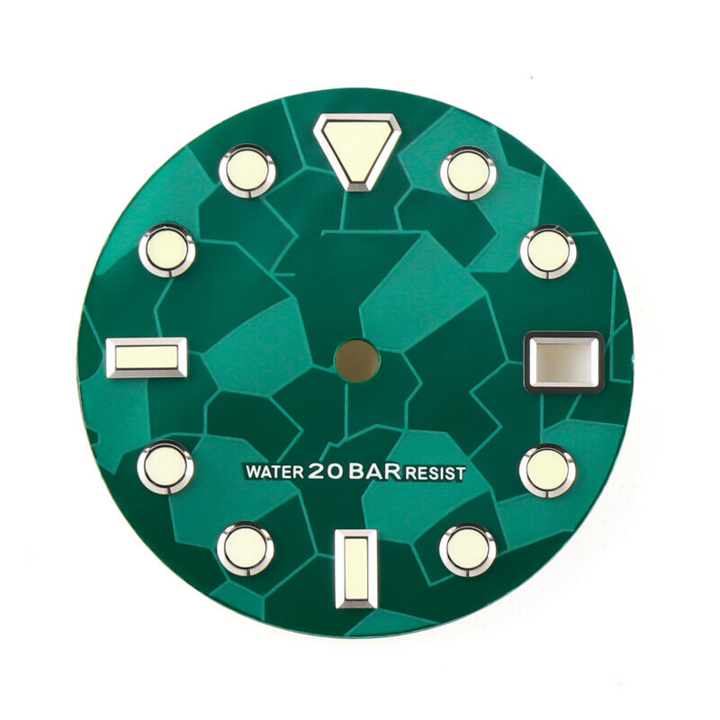 Cadran de montre 3D lumineux en forme de météorite de 28,5 mm, compatible avec le mouvement NH35