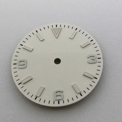 29mm Oyster 369 green lume watch dial, fits NH35/NH36 MZ2813 movements, precise design.