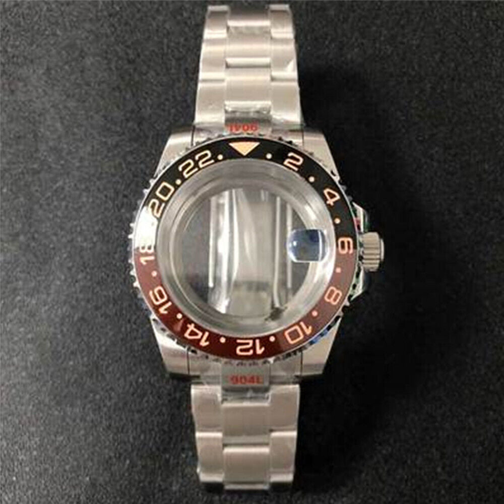 22 Farben 40MM Saphirglas Uhrengehäuse Transparenter Boden + Armband für NH35/NH36 