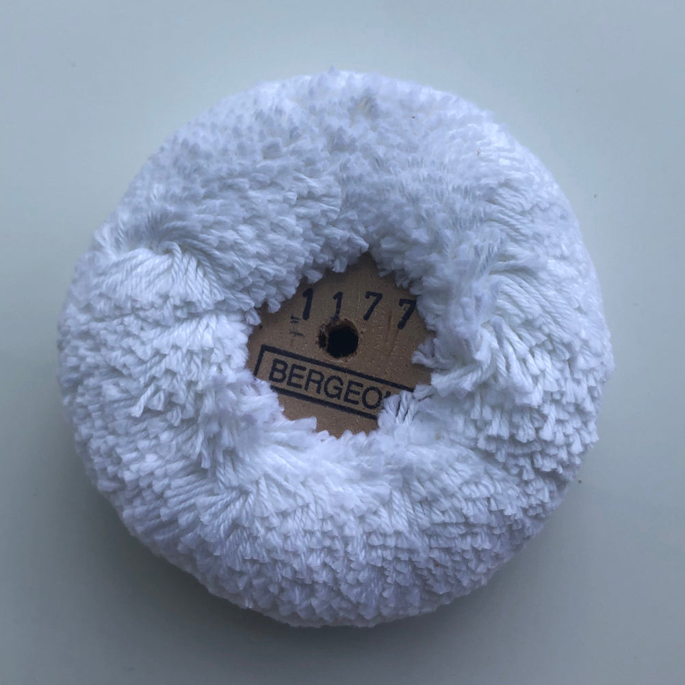 Bergeon 1177 80mm cotton polishing wheel for watch accessory cleaning and finishing.
