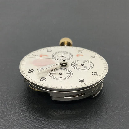 Asian 7750 Automatic Chronograph Movement by ETA showing 3, 6, and 9 o?clock layout for watch repair and assembly.