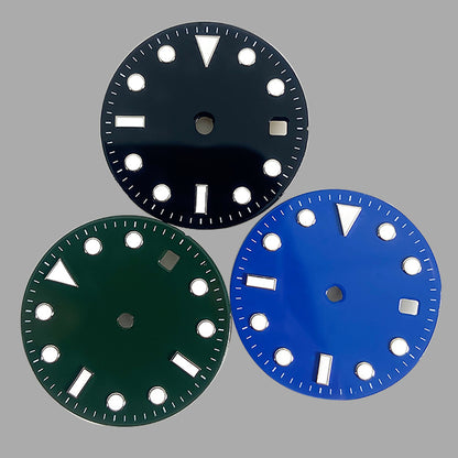 28.5MM watch dial featuring precise design, compatible with 8215 2813 2836 8200 movements for accurate timekeeping.