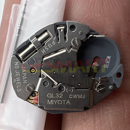 Miyota GL32 Japan quartz watch movement, silver finish, precise replacement for GL30 1L32 models