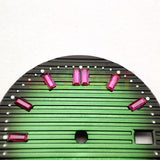 29.8mm Pink Imitation Gemstone Nail Green Watch Dial for NH35 Movement