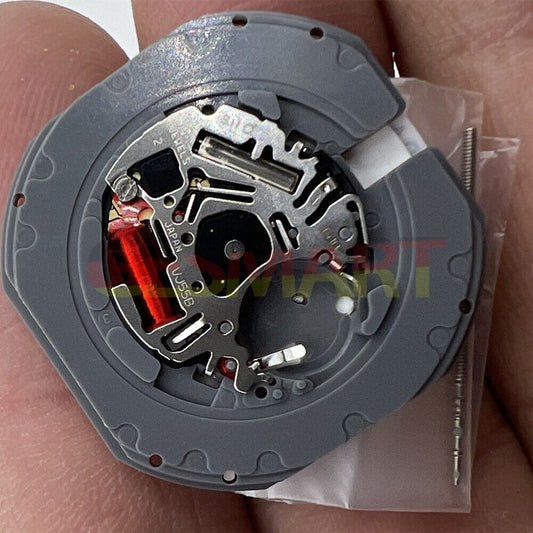 Hattori Epson TMI VJ55B quartz watch movement with date at 3 and 6, made in Japan.