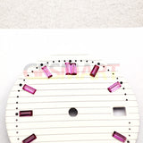 29.8mm Pink Imitation Gemstone Nail White Watch Dial for NH35 Movement