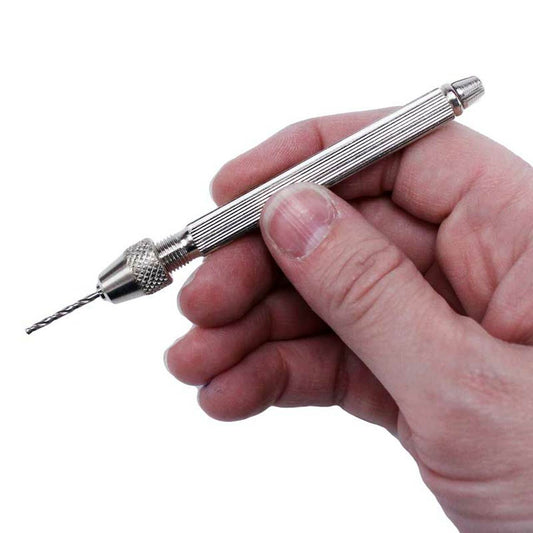 Bergeon 1842-16A pin vise with dual chucks for precision watch accessory repairs.